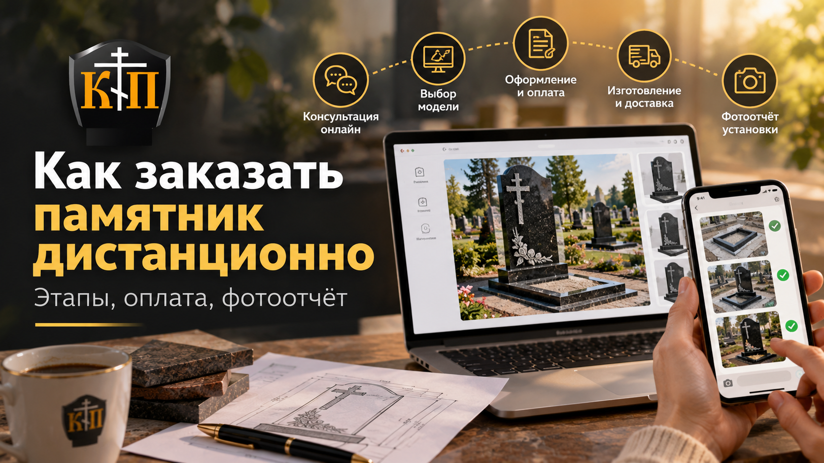 Как заказать памятник дистанционно: этапы, оплата, фотоотчёт